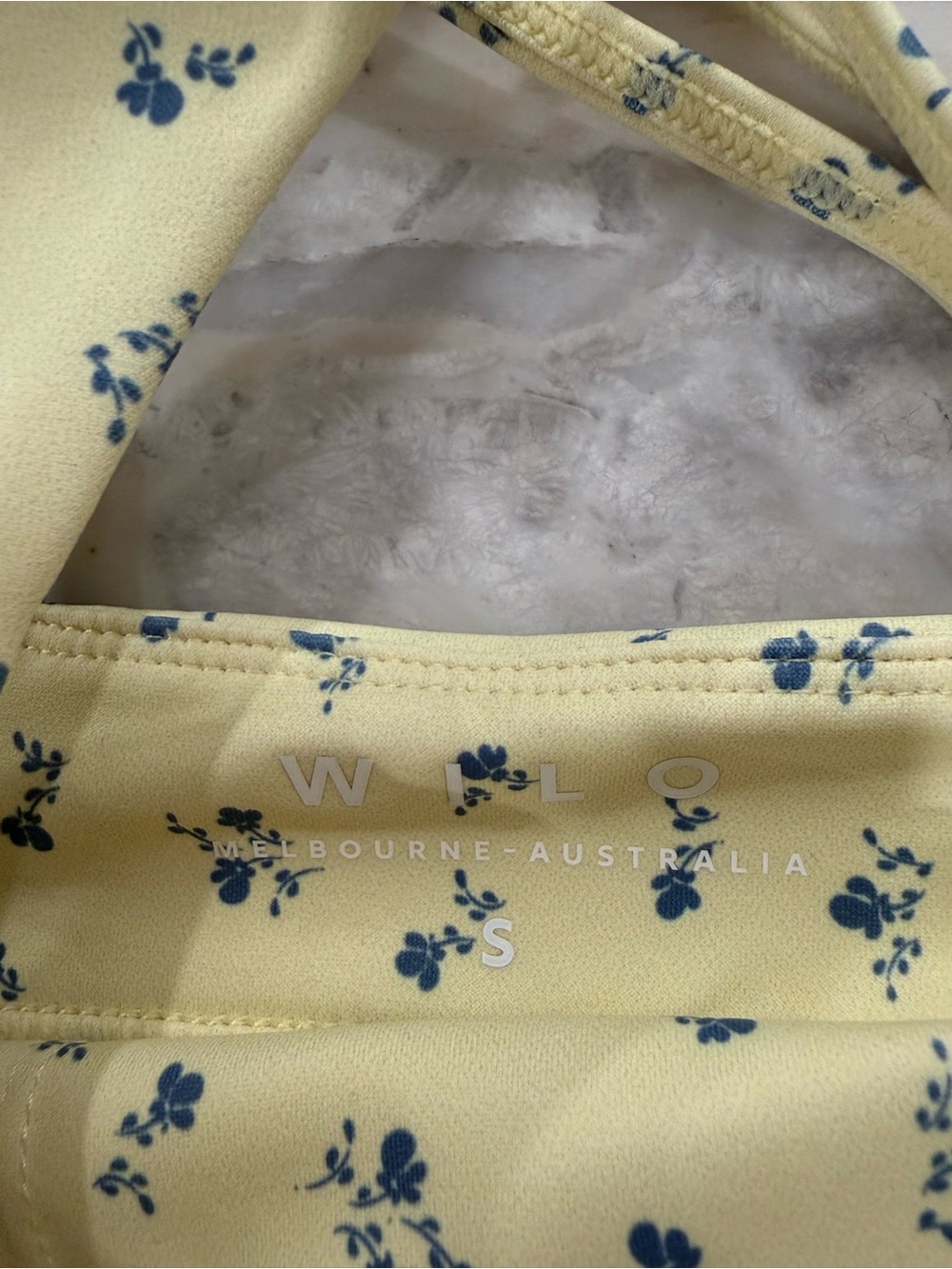 NWT WILO Yellow Floral Active Set - Sports bra & Biker Shorts size small - Picture 3 of 4
